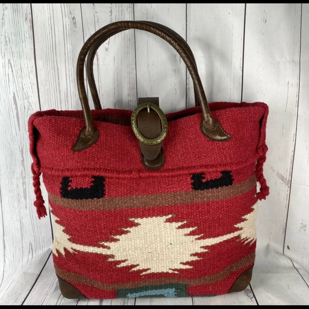 Sundance Catalog AmeriLeather Navajo Inspired Tote Bag Laptop Bag